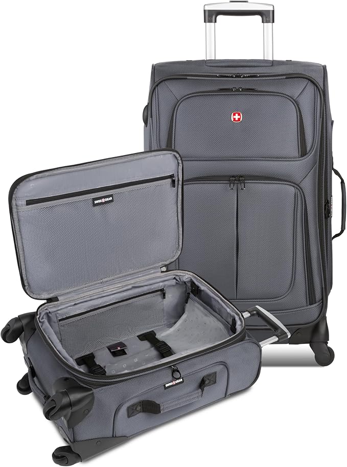 SwissGear Sion ソフトサイド 拡張可能ラゲッジ スピナーホイール付き ダークグレー 2点セット (21/25)
