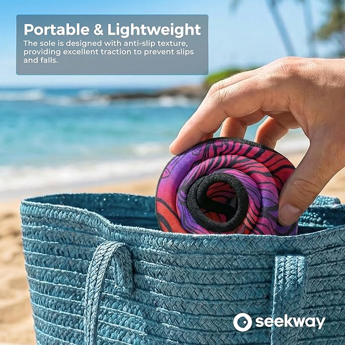 SEEKWAY Water Shoes Women Men Adult Quick-Dry Aqua Socks Barefoot Non Slip for Beach Swim River Pool Lake surf Black SK002(U)