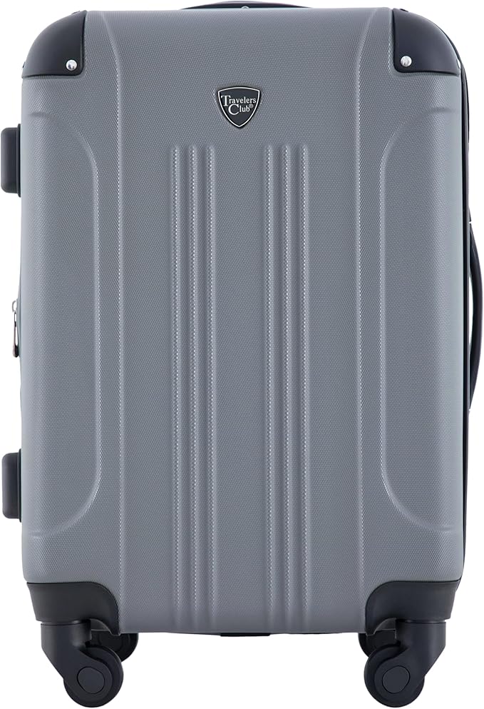 Travelers Club Chicago Hardside Expandable Spinner Luggage, Charcoal, 22インチ機内持ち込み可能