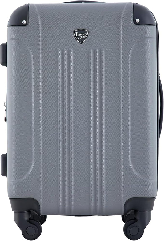 Travelers Club Chicago Hardside Expandable Spinner Luggage, Charcoal, 22" Carry-On
