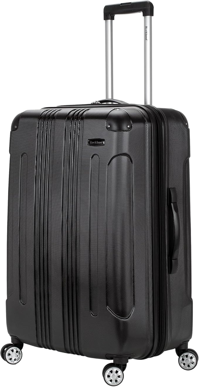 Rockland London ハードサイド 拡張可能 スピナーホイール荷物 ブラック チェック済み-大型 28インチ