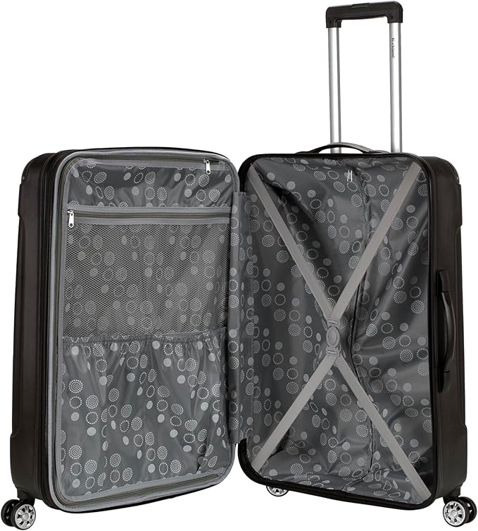 Rockland London ハードサイド 拡張可能 スピナーホイール荷物 ブラック チェック済み-大型 28インチ