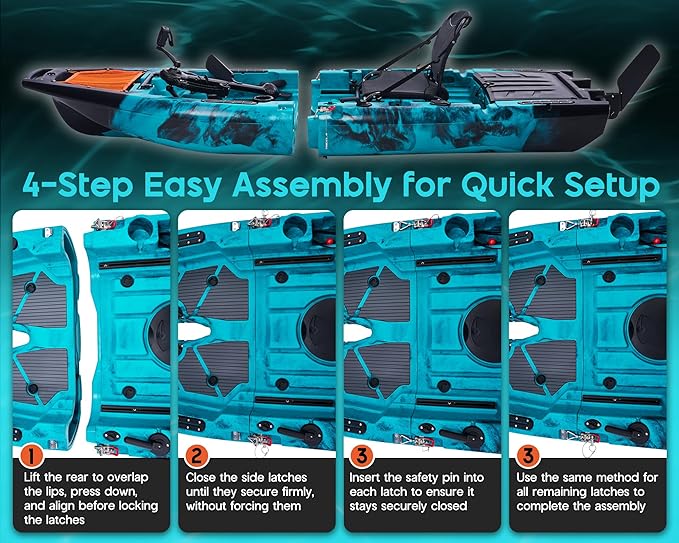 Albott Modular Fishing Kayak with Drive System & Durable HDPE, Customizable Lightweight Sit-on-Top Kayak for Youth & Adult, Perfect for Leisure & Commercial Use, 420lbs Capacity