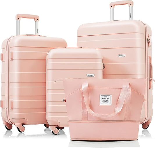 4 Pcs Sets ABS Hardshell Luggage Set Spinner Wheel Suitcase TSA Lock Suit Case