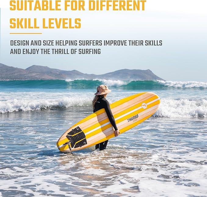 Thurso Surf 7/8フィート ソフトトップフォーム 初心者用サーフボード 大人＆子供向け サーフィン・ビーチ遊び・ウォータースポーツに最適なロングボード 軽量で耐久性のあるモダンデザイン 全レベルのサーファー対応
