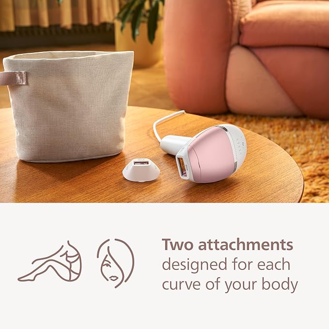 Philips Lumea 8000 Series IPL Hair Removal Device, Personal Permanent At Home Laser Hair Reduction, for Women & Men, SenseIQ Technology, 2 Attachments for Body & Face, BRI932/03