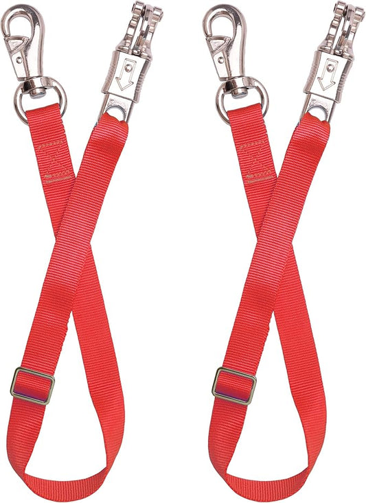 Adjustable Trailer Tie （2 Pack）-Horse Trailer Nylon Strap Tie，Adjusted from 25 to 37”