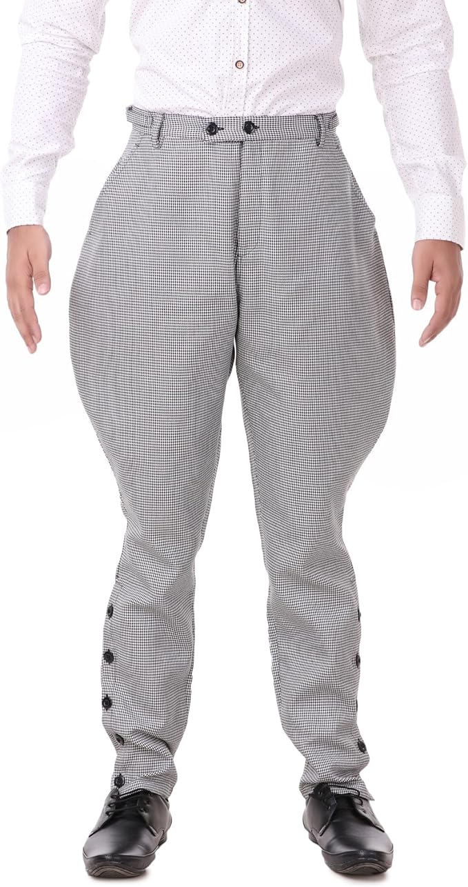 ThePirateDressing Steampunk Victorian Cosplay Costume Mens Archibald Jodhpur Pants Trousers