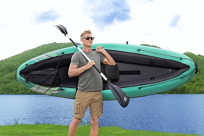 Bestway Hydro Force Inflatable Kayak Set | Includes Seat, Paddle, Hand Pump, Storage Carry Bag | Great for Adults, Kids and Families