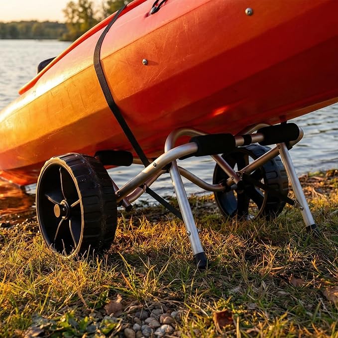 Vanhunks Kayak Cart Dolly Foldable Kayak Trolley Wheels with 10-Inch Airless Tires for Carrier Canoe SUP Paddleboard Transport