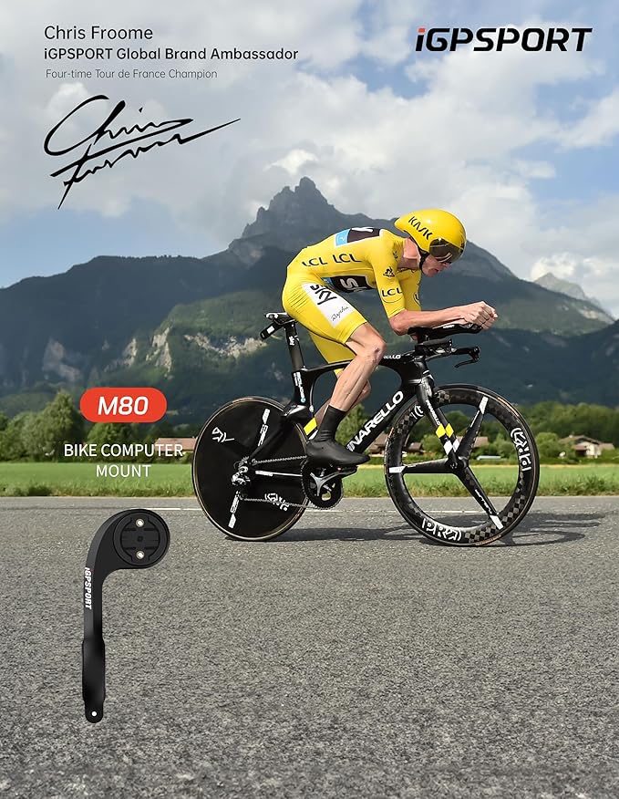 iGPSPORT Bike Computer Mount, Light Weight Common Bike Mount Compatible with Garmin Wahoo Cycplus CooSpo XOSS Cycling Computer (M80)