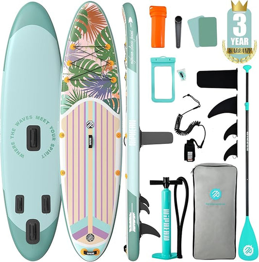 Niphean Inflatable Stand Up Paddle Board with SUP Accessories, Anti-Slip EVA Deck, 10’6’’ Inflatable Paddle Boards for Adults & Youth of All Skill Levels