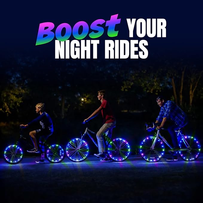 Activ Life LED Bike Wheel Lights with Batteries Included! Get 100% Brighter and Visible from All Angles for Ultimate Safety & Style (1 Tire Pack)