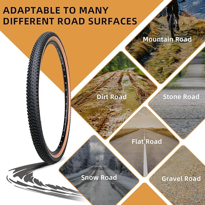 2-Pack Hybrid Bike Tire Kit: 26/27.5/29-inch Lightweight Bicycle Replacement Tires with Inner Tubes and Tire Levers Compatible with MTB,Urban Bike,26 x 1.95/27.5 x 2.1/29 x 2.25