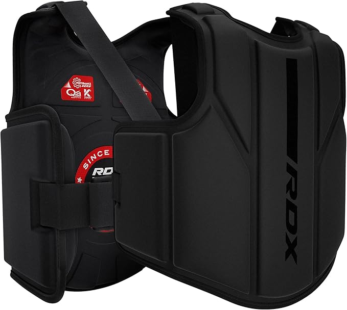 RDX Boxing Body Protector, MMA Kickboxing Muay Thai Boxing Chest Guard, Sparring Training Heavy Punching, Kara Adjustable Strike Shield, Martial Arts Upper Body Ribs Protection Pad, Taekwondo Vest