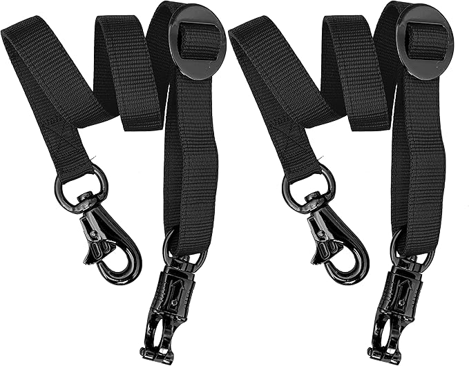 Majestic Ally Pack of 2, Double Thick Trailer Tie for Horse Haulage, with Adjustable Buckle, Panic Snap and Bull Snap – 1 Inch by 36 Inch (Black)