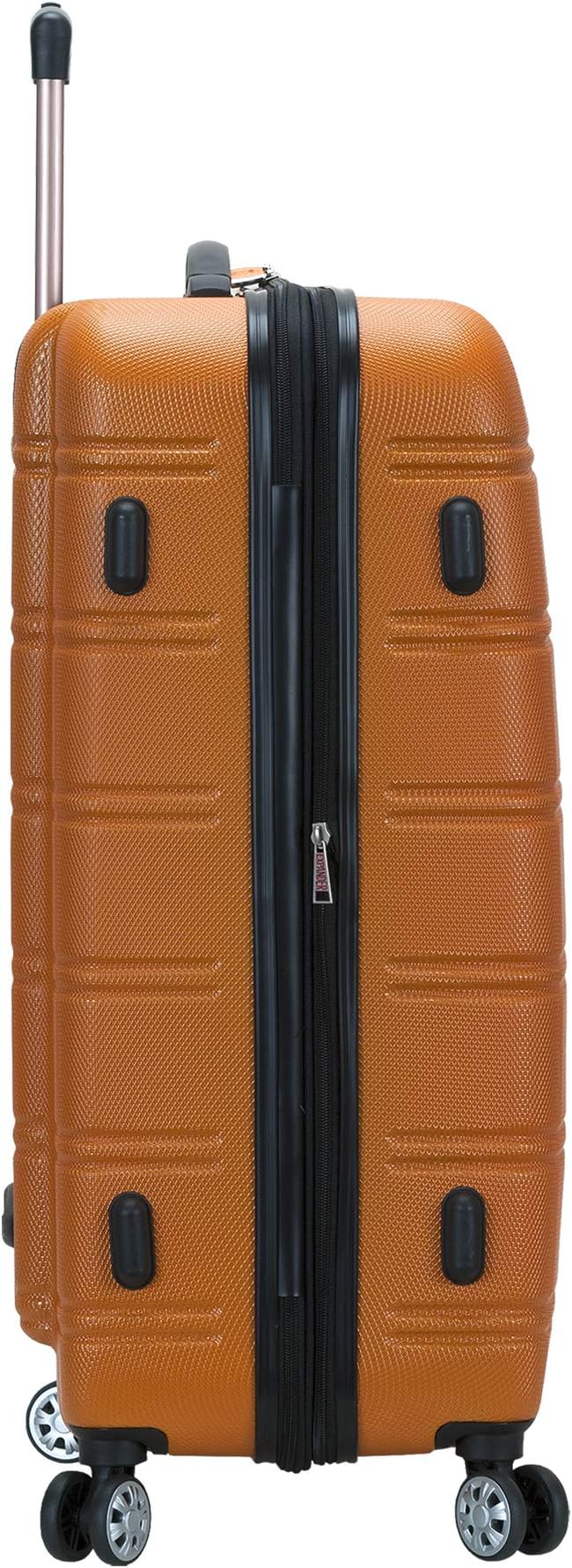 Rockland Melbourne Hardside Expandable Spinner Wheel Luggage, Orange, 2 Piece (20"/28")