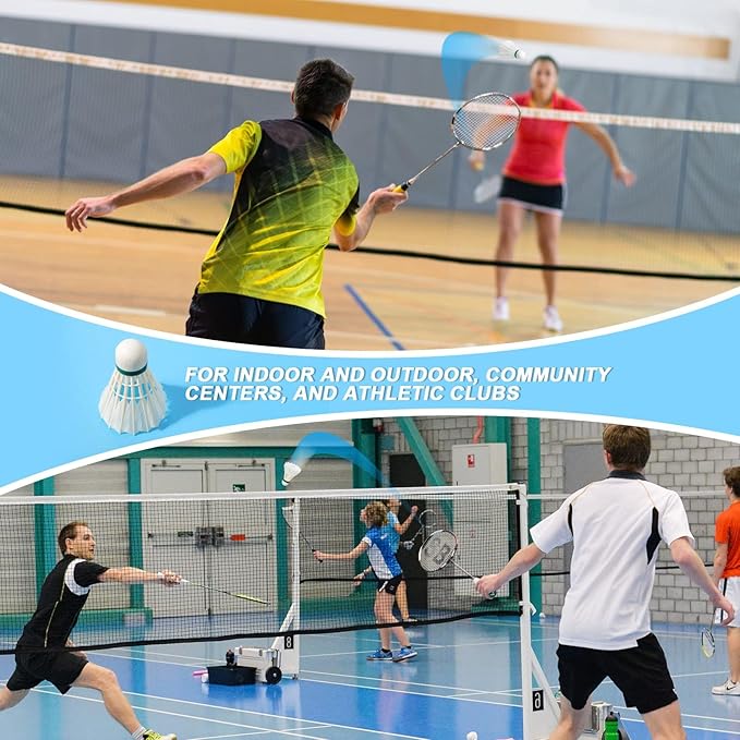 Goose Feather Badminton Shuttlecocks Birdies, 12 Pack Hight Speed Training Badminton Balls with Great Stability for Indoor Outdoor Sports