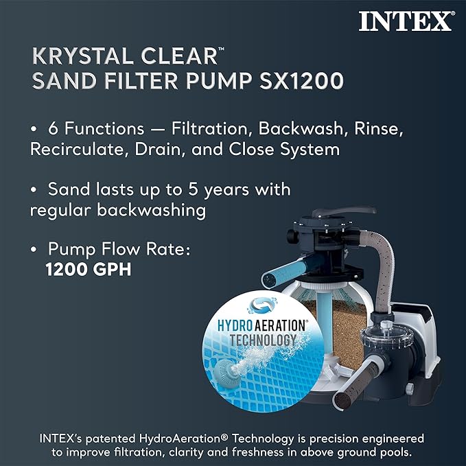 INTEX 26355EH Ultra XTR 18ft x 9ft x 52in Above Ground Swimming Pool Set with Sand Filter Pump and Solar Pool Cover