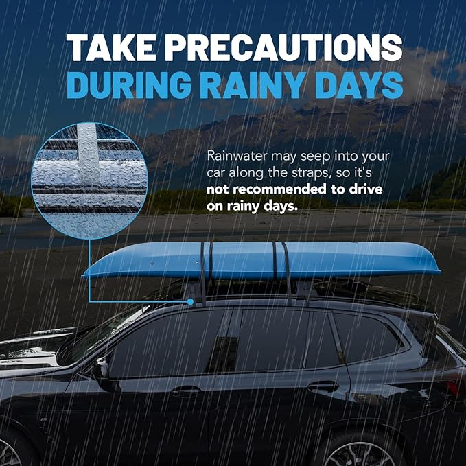 Universal Car Soft Kayak Roof Rack Pads for Kayak Surfboard SUP with 20FT Durable Tie-Down Straps