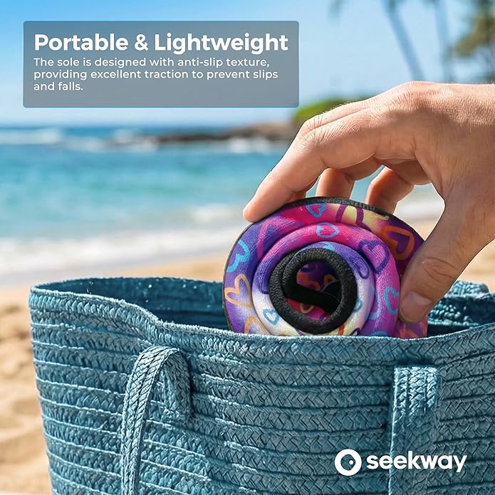 SEEKWAY マリンシューズ ウォーターシューズ レディース メンズ 大人 速乾 アクアソックス ベアフット 滑り止め ビーチ水泳 川 プール 湖 サーフィン用 ブラック SK002(U)