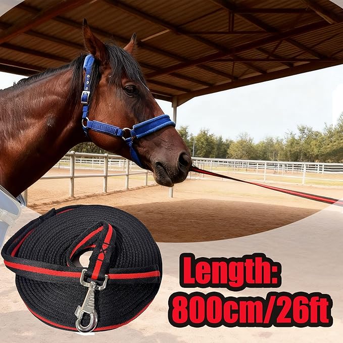 perixir Lunge Line for Horse, Premium Equine Lunge Line with Swivel Bolt Snap for Accurate Equestrian Training, Competition, and Daily Use, 26 ft (8 Meters)