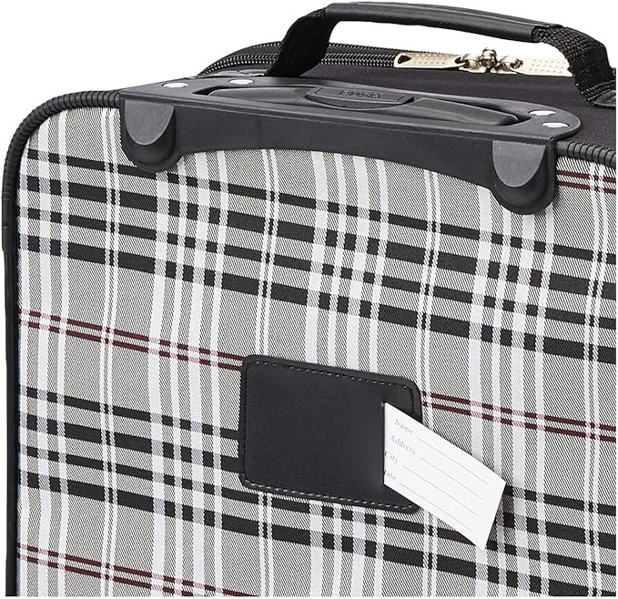 Rockland Fashion ソフトサイド アップライト荷物セット 拡張可能 ブラックプラッド 2ピース (14/19)