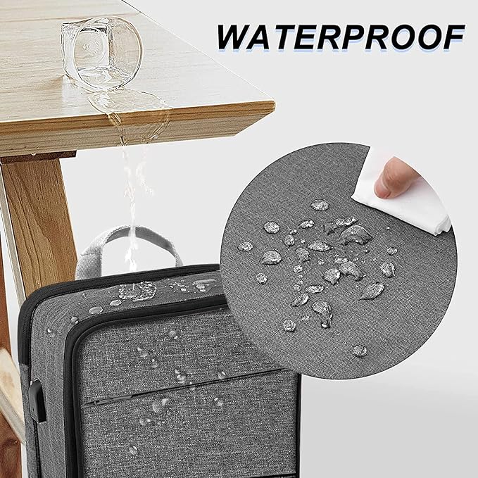 ZINZ Slim & Expandable Laptop Backpack Water Resistant Travel Backpack Compatible with MacBook Air/Pro 13-14 inch XPS 13 Surface 13.5" and Most 13-14 inch NoteBooks,G01BK01