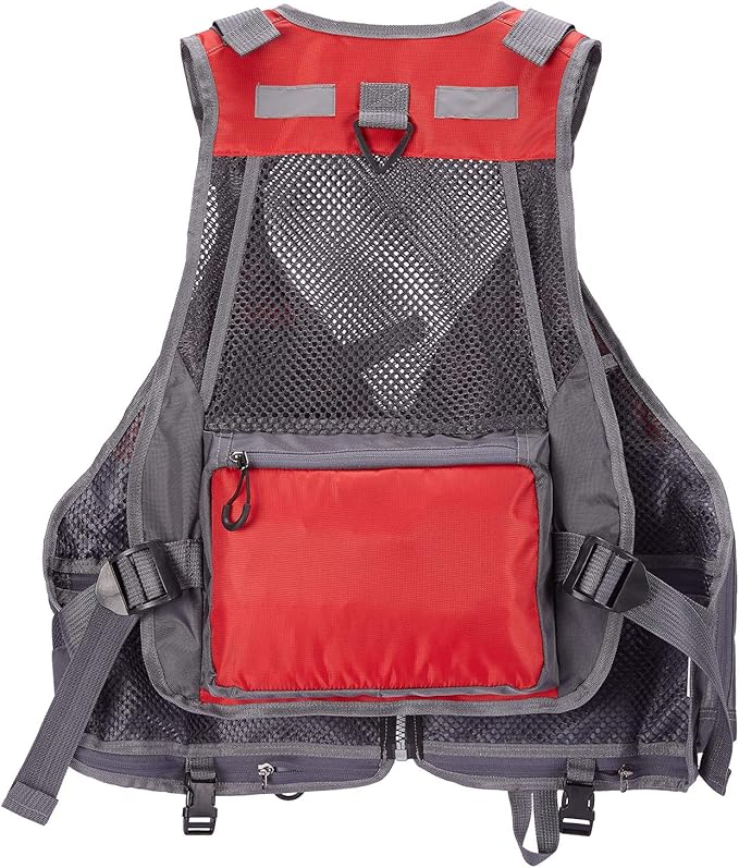 BASSDASH Strap Fishing Vest Adjustable for Men and Women, for Fly Bass Fishing and Outdoor Activities