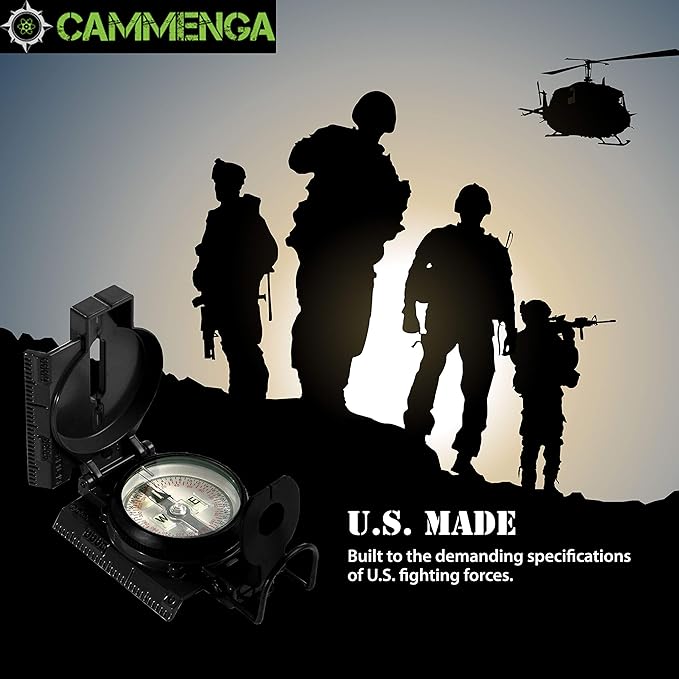Cammenga 米国政府公認 トリチウム レンサティックコンパス 正確 防水 ハンディコンパス (ポーチ付き) ハイキング キャンプ ナビゲーション サバイバル バックパッキング オリエンテーリング