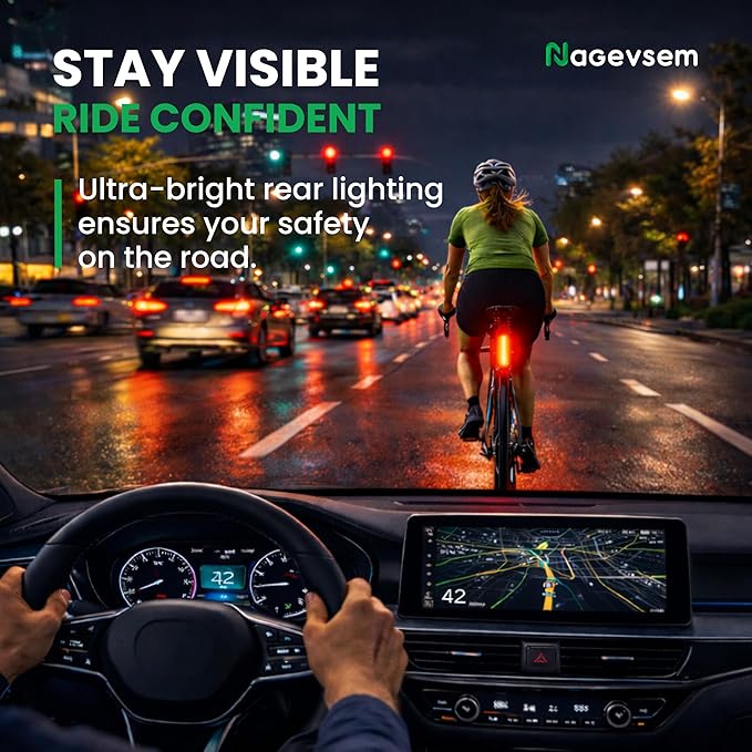 Bike Lights Set, LED Super Bright USB-C Rechargeable Headlight & Taillight, Waterproof Front & Rear Back Bicycle Light for Night Riding, Road & Mountain Cycling