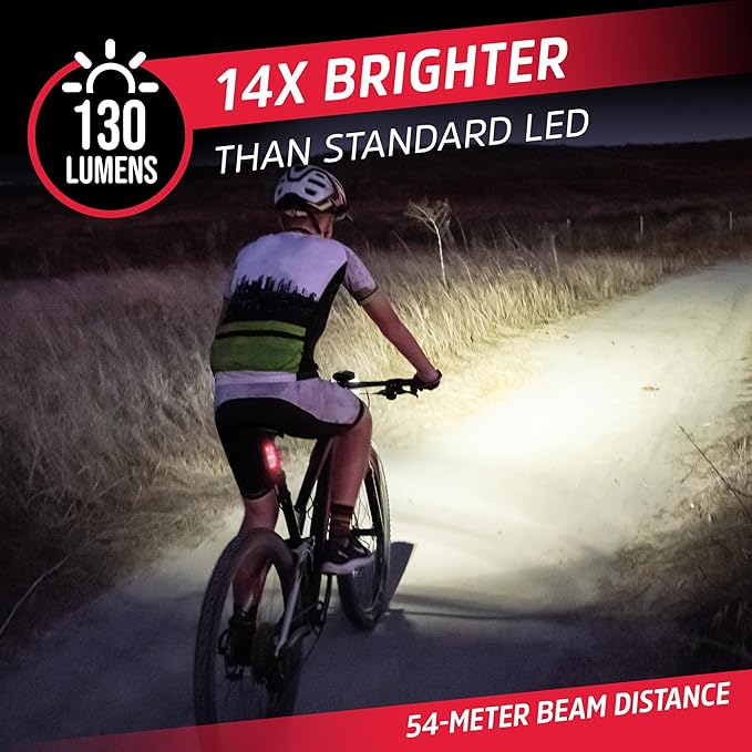 Energizer Bike Light, 130 Lumen, Weather Resistant Clip Light for Bicycles, Batteries Included