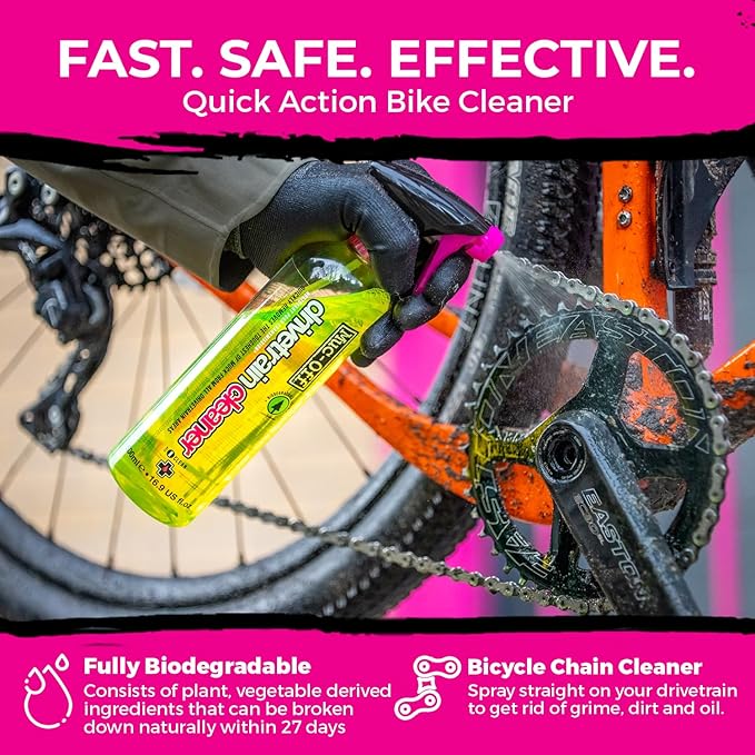 Muc-Off Waterless Wash 750 ml & Bio Drivetrain Cleaner 500ml Bundle | High-Performance Bike Cleaning Kit | Spray & Wipe Bike Cleaner + Fast-Acting Biodegradable Degreaser