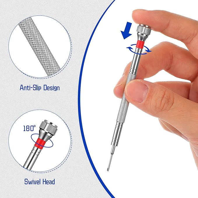 Chumia 8 Pieces Precision Jewelers Screwdriver Set, Micro Watch Repair Screwdriver Set 0.6-1.6 mm for Watch, Eyeglasses, Jewelry Work, Electronics Repair(Flathead, Phillips)