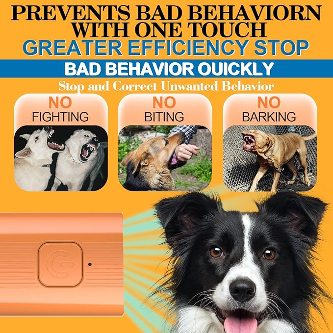 Mini Ultrasonic Dog Bark Deterrent Device - Stop Dog Barking Device for Own or Neighbor's Dog, Rechargeable Anti Barking Dog Trainer Portable Stop Barking Pet Training Tool