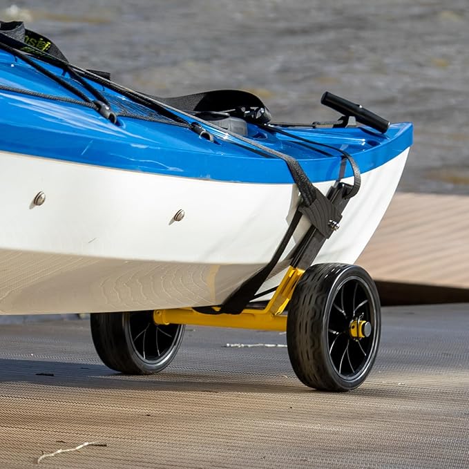 Suspenz Kayak Canoe Stern Cart, EZ-Stow Transport Trolley with Straps, Lightweight, Compact Aluminum Frame, 130 lb Load Capacity (22-1199)