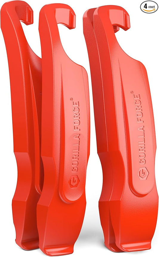 Gorilla Force Bike Tire Levers Set, Easy-to-Use Bicycle Tire Levers Tool Set for Removal, Changing, and Repair – Strong No-Scratch Plastic for Road, MTB, and Mountain Kits (Lava Red)