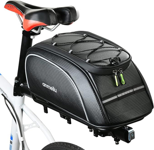 Bike Rack Bag Bicycle Bag Bike Trunk Bags Rear Rack Pack Carrier Pannier Storage Cargo Saddle Back Seat Luggage Pouch Mountain Road Fat Tire Commuter Electric Biking Travel Cycling Waterproof