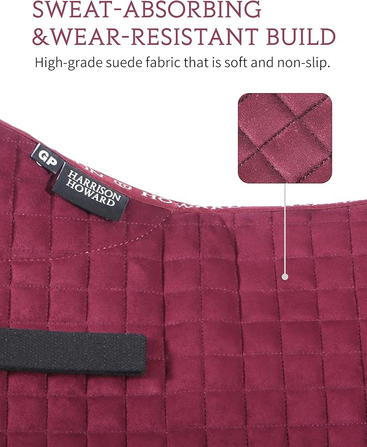 Harrison Howard All-Purpose Saddle Pad Suede Saddle Pad for Horses Use During Everyday Riding