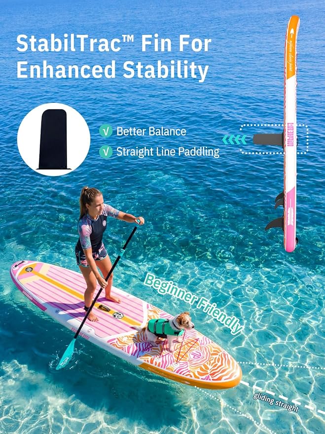 Niphean Inflatable Stand Up Paddle Board with SUP Accessories, Anti-Slip EVA Deck, 10’6’’ Inflatable Paddle Boards for Adults & Youth of All Skill Levels