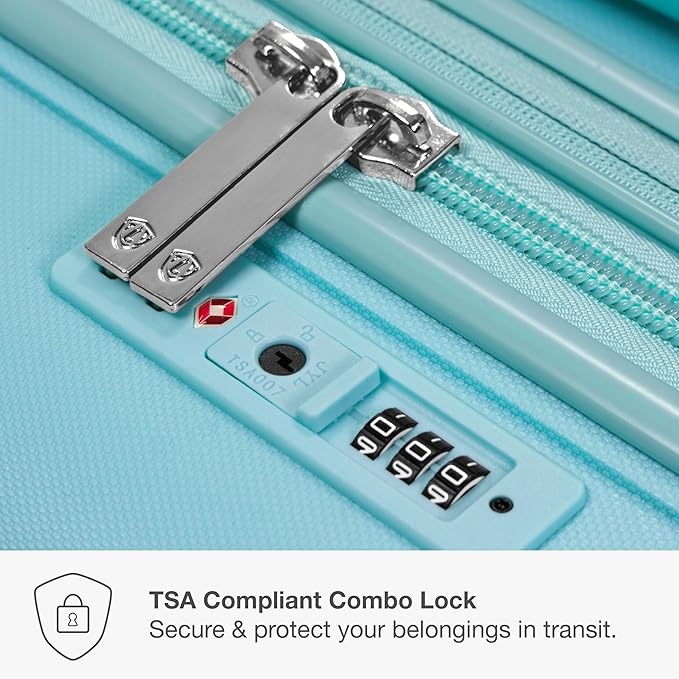 Traveler's Choice Pagosa ハードシェル 拡張可能スピナーラゲッジ、ベビーブルー、3点セット (22/26/30)