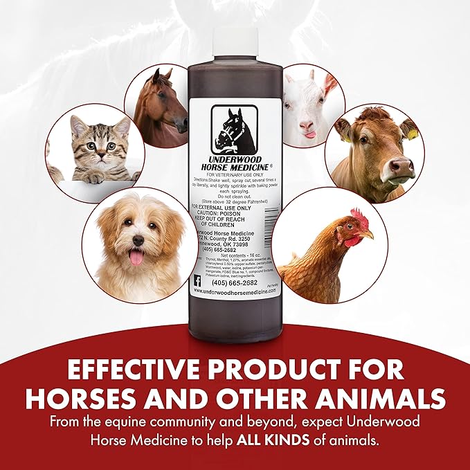 Underwood Horse Medicine - Wound Spray for Fast, Easy & Effective Healing of Cuts, Scrapes, Tears & Punctures Without Wrapping or Flushing – Sting-Free Wound Care for Horses, Dogs & More – 2-Pack