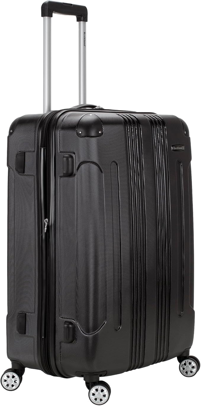 Rockland London ハードサイド 拡張可能 スピナーホイール荷物 ブラック チェック済み-大型 28インチ