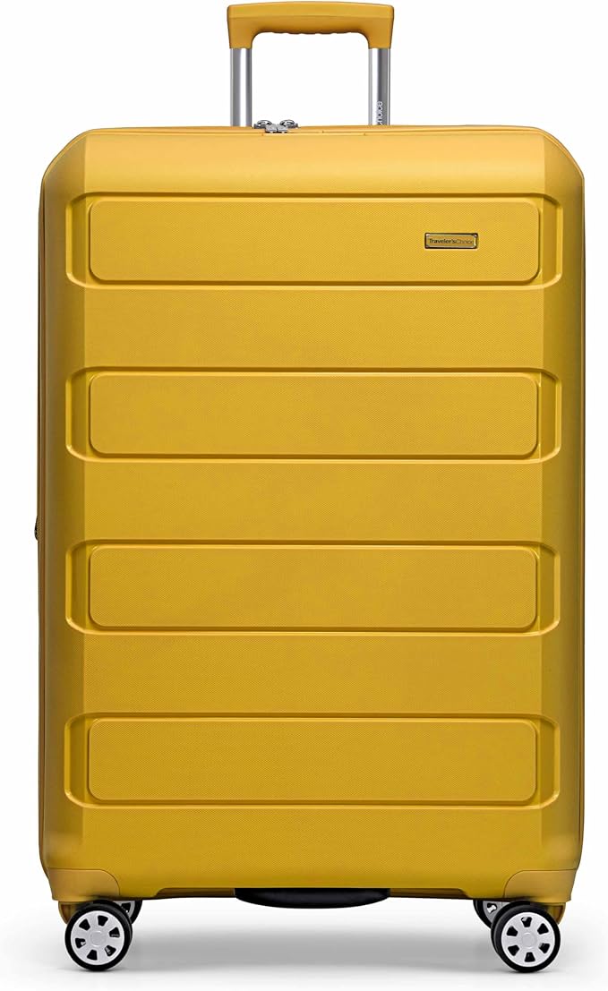 トラベラーズチョイス パゴサ ハードシェル 拡張可能荷物 スピナーホイール付き、イエロー、30インチ 大型