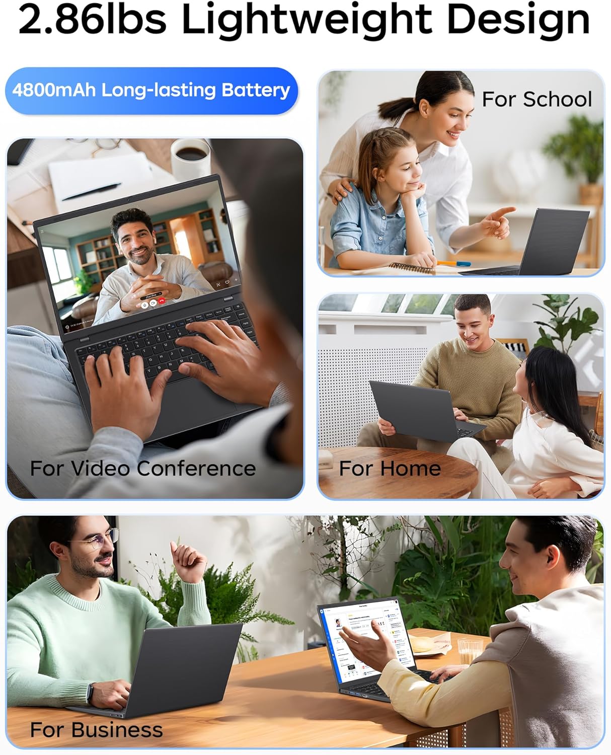 14 Inch Traditional Laptop Computers - 256GB SSD 8GB RAM Celeron CPU, WIFI5 and BT5.0, USB 3.0, TF Card Slot, Slim Lightweight Computer for Business and School (NC14G)