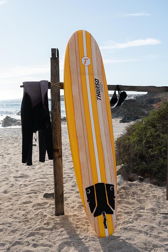 Thurso Surf 7/8フィート ソフトトップフォーム 初心者用サーフボード 大人＆子供向け サーフィン・ビーチ遊び・ウォータースポーツに最適なロングボード 軽量で耐久性のあるモダンデザイン 全レベルのサーファー対応