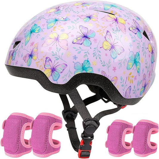 Toddler Helmet with Knee Pads and Elbow Pads Set for Kids Age 1-3, Adjustable Infant Baby Bike Helmet for Girls Boys for Balance Bike, Scooter, Bicycle