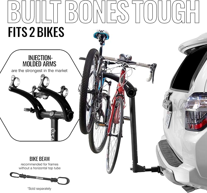 Saris Bones 2-Bike Hitch Rack Bicycle Carrier, with Easy Fold Design and Tilting Base
