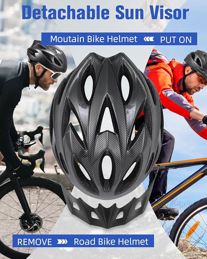 Zacro Adult Bike Helmet, Lightweight Bicycle Helmet with Removable Pads and Visor, CPSC Certified Safety Helmet for Men Women, Mountain Road Cycling Helmet for Adult