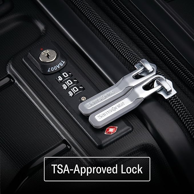 Samsonite Freeform Medium Luggage with Dual 360° Spinner Wheels - Checked Suitcase - TSA Lock, Airline-Approved - Lightweight Durable Polypropylene Expandable Hardshell - White/Grey